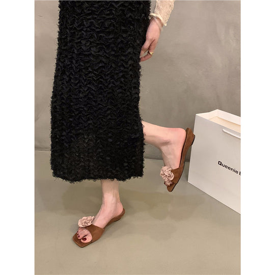 Damen modische Slipper mit Blumenapplikationen EB