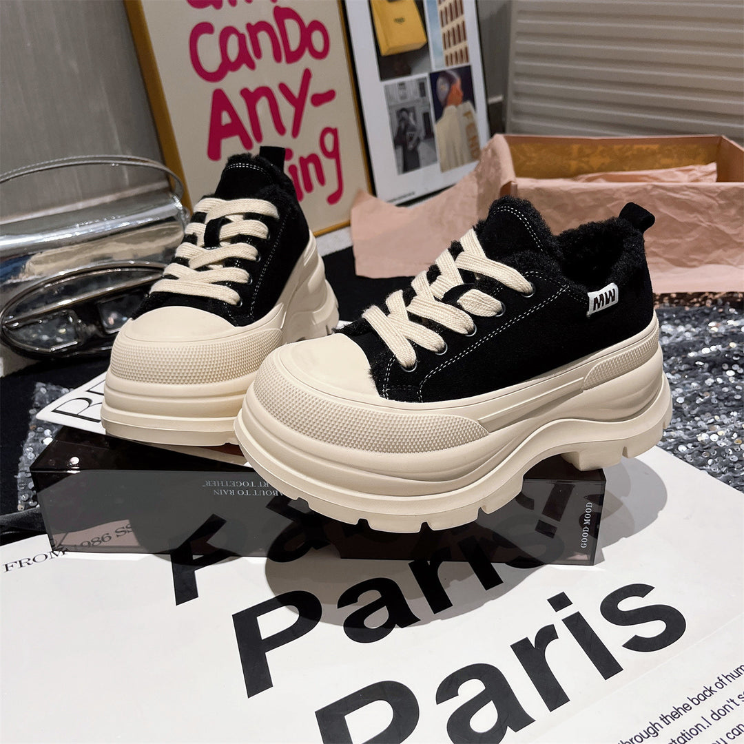 Damen Sneakers mit luxuriösem Fleece-Innenfutter und robustem Plateau EB