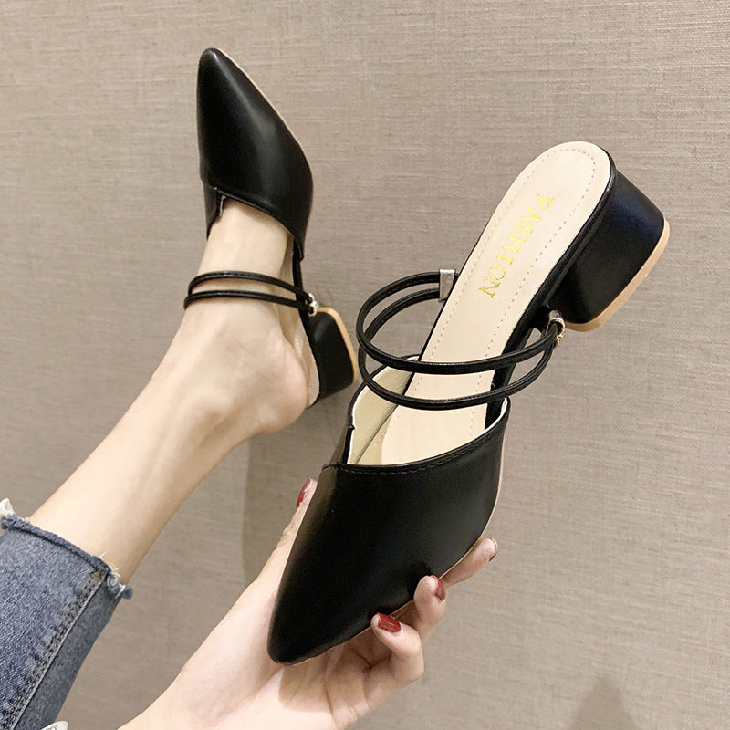 Damen elegante Sling-Pumps mit verstellbarem Riemchen und spitzem Zehenbereich EB