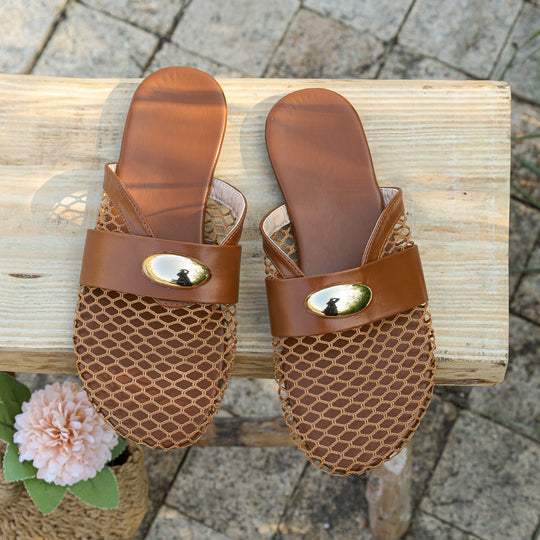 Damen Sandalen mit Netzdesign und elegantem Akzent EB