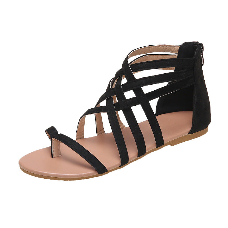 Damen Sommerliche Zehentrenner Sandalen mit floralem Design EB