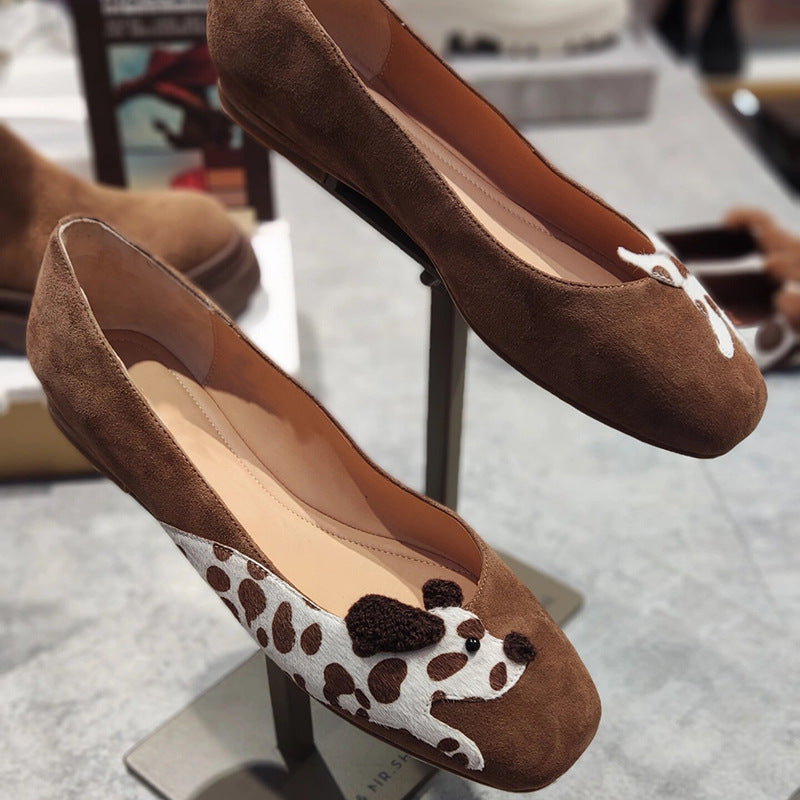 Damen Elegante und verspielte Ballerinas mit tierischen Applikationen EB