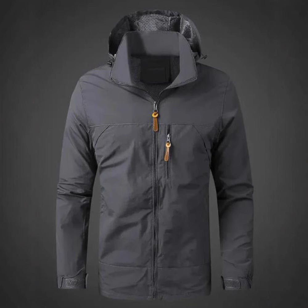 Herren Wetterfeste Funktionsjacke mit verstellbarer Kapuze EB