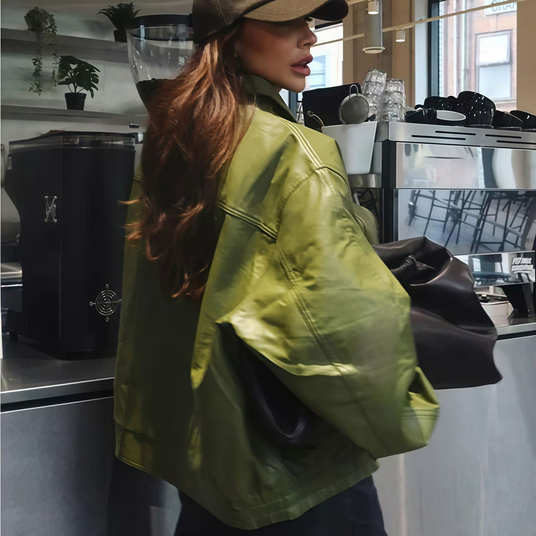 Damen Trendige Oversized-Jacke mit lässigem Schnitt und voluminösen Ärmeln EB