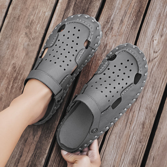 Damen Leder Sandalen mit atmungsaktiven Öffnungen von EB