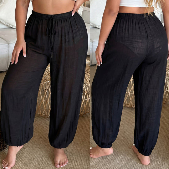 Damen luftige Freizeithose mit elastischem Bund EB