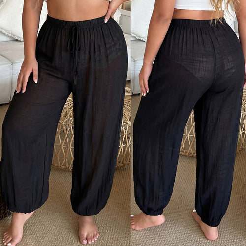 Damen luftige Freizeithose mit elastischem Bund EB