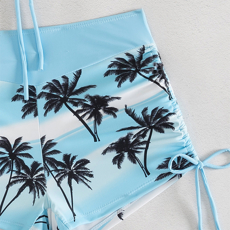 Damen Bikini-Set mit raffiniertem Knoten-Design und hoch geschnittenen Shorts EB