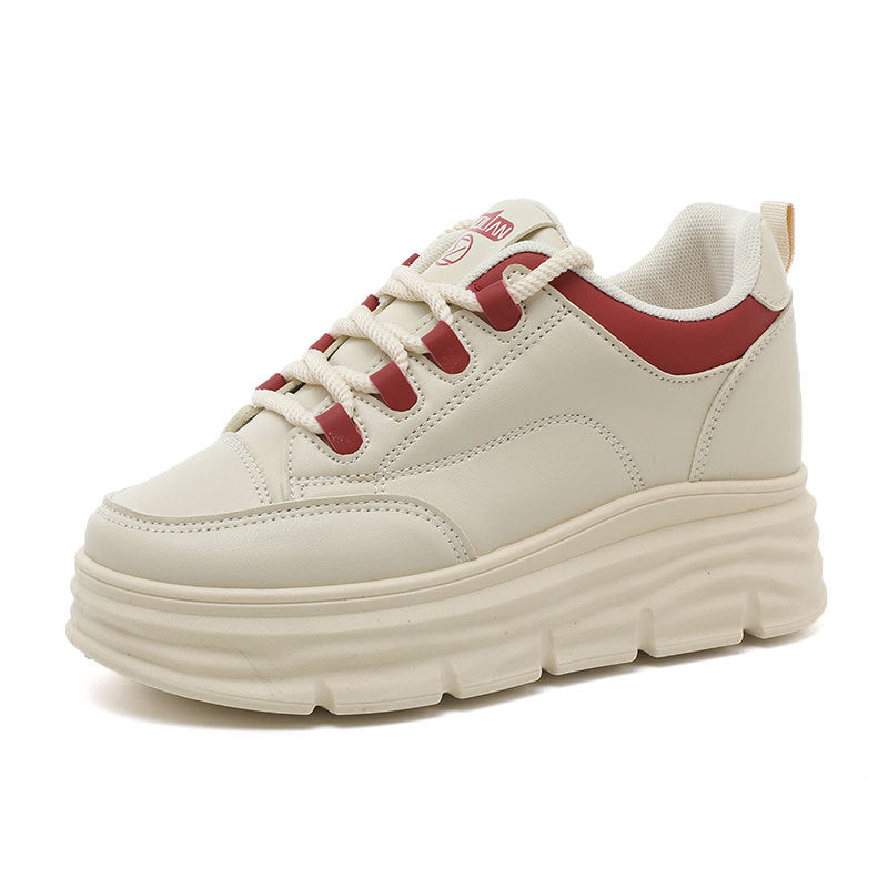 Damen Plattform Sneakers mit modischer Gummisohle und atmungsaktiver Oberkonstruktion EB
