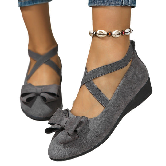 Damen Ballerina-Schuhe mit verstellbaren Riemen und elegantem Schleifendetail EB