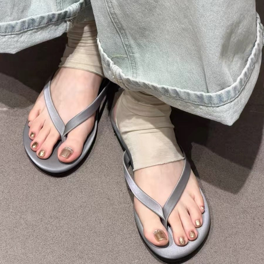 Damen Zehentrenner-Sandalen mit elegantem Riemendesign und rutschfester Sohle EB