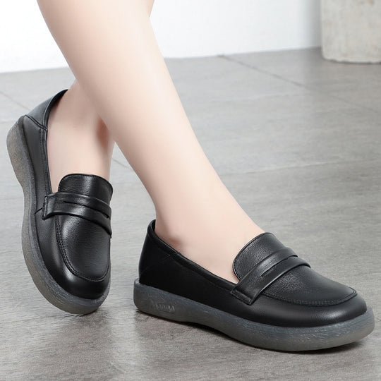 Damen Mokassins mit elegantem Lederobermaterial und bequemer Sohle EB