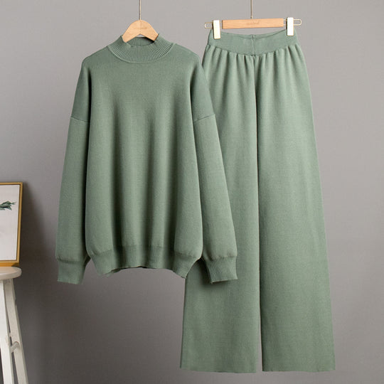 Damen komfortables Strick-Ensemble mit weitem Schnitt EB