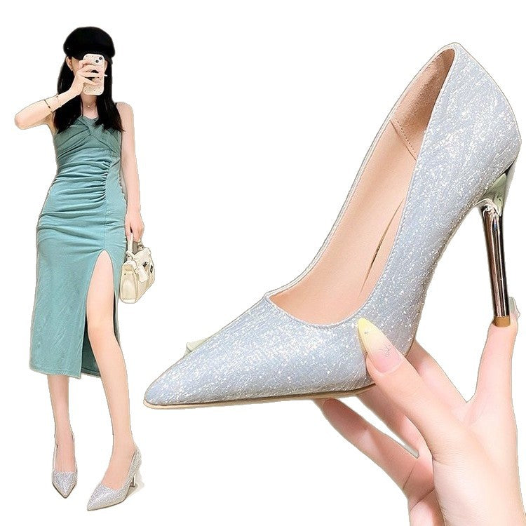 Damen Glamouröse High Heels mit funkelnden Strass-Applikationen EB