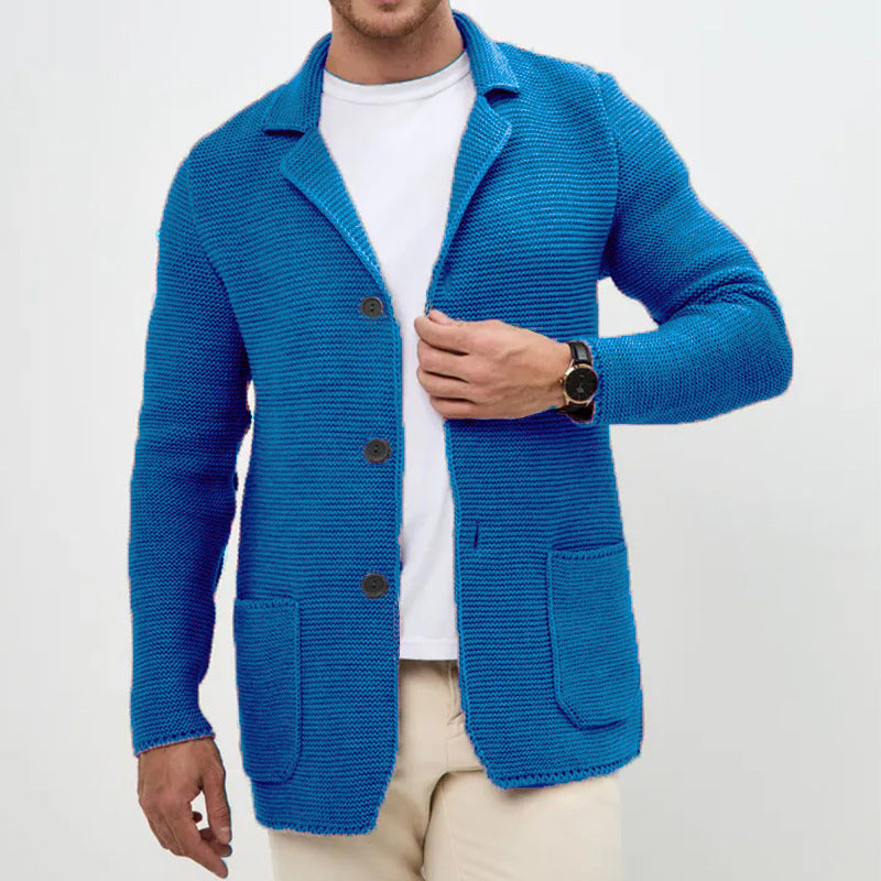 Herren Strickjacke mit warmem Schalkragen und praktischen Taschen EB