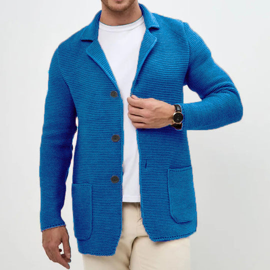 Herren Strickjacke mit warmem Schalkragen und praktischen Taschen EB