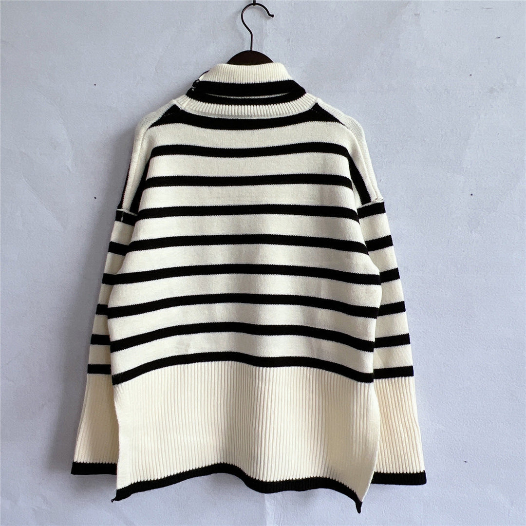 EB | Gestreifter Strickpullover für Herbst & Winter