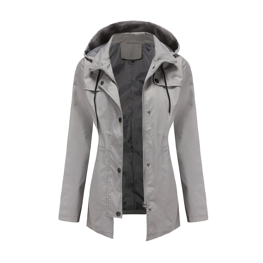 Damen wetterfeste Freizeitjacke mit verstellbarer Kapuze EB