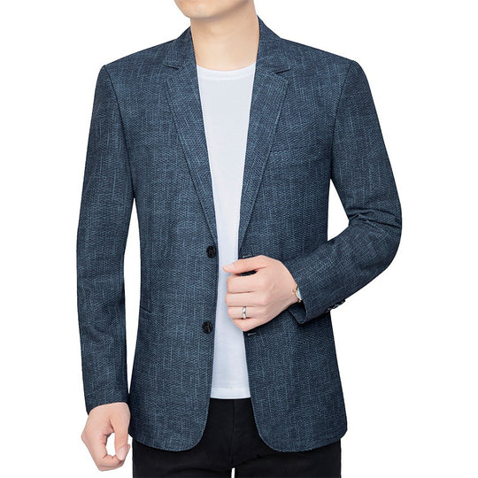Herren Unstrukturiertes Slim-Fit Sakko mit leichtem Stretch und halber Innenfütterung EB