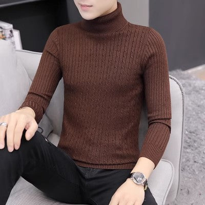 Damen Strickpullover mit hohem Kragen und Rippenmuster EB