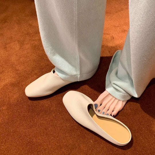 Damen elegante Mules aus hochwertigem Leder mit Komfortsohle EB
