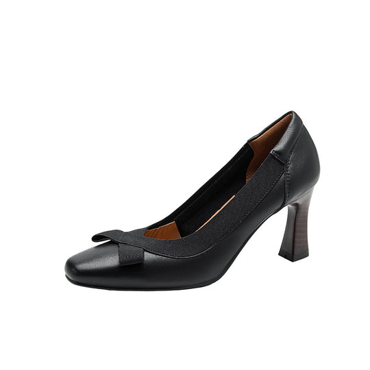 Damen Elegante Pumps mit modischem Riemen und Schleifen-Detail EB