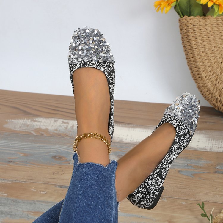 Damen Glitzernde Ballerinas EB