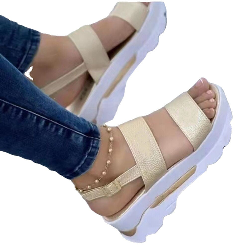 Damen modische Plattform-Sandalen mit verstellbaren Riemen EB