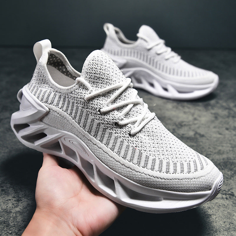 Unisex atmungsaktive Strick‑Runner mit skulpturierter Hohlkammer‑Plattform und flexibler Trail‑Laufsohle EB