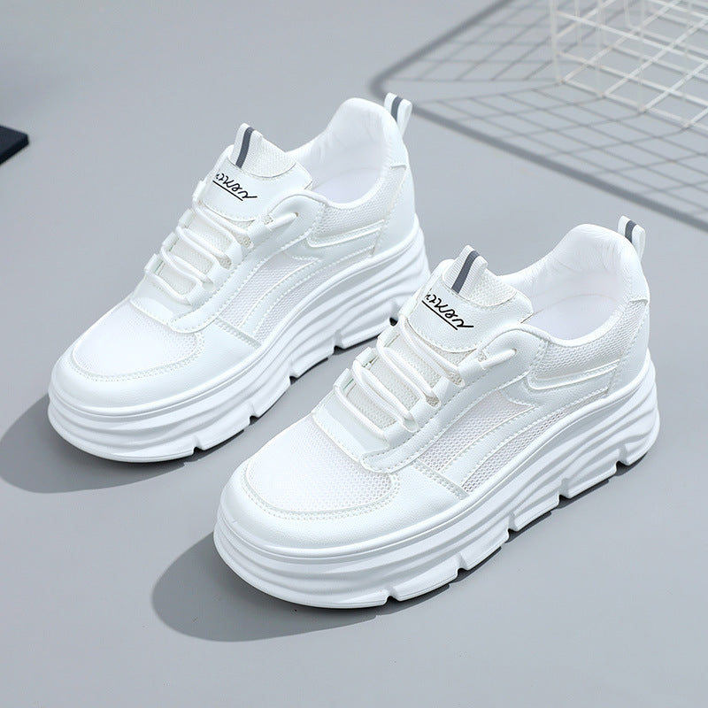 Damen elegante und bequeme Sneakers mit erhöhter Laufsohle EB