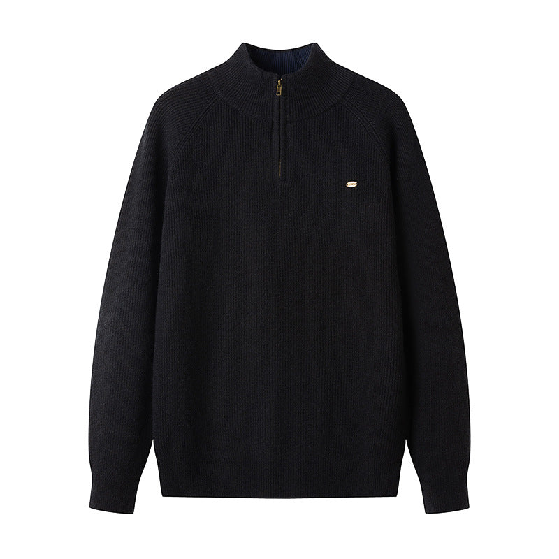 Herren Strickpullover mit halbem Reißverschluss EB