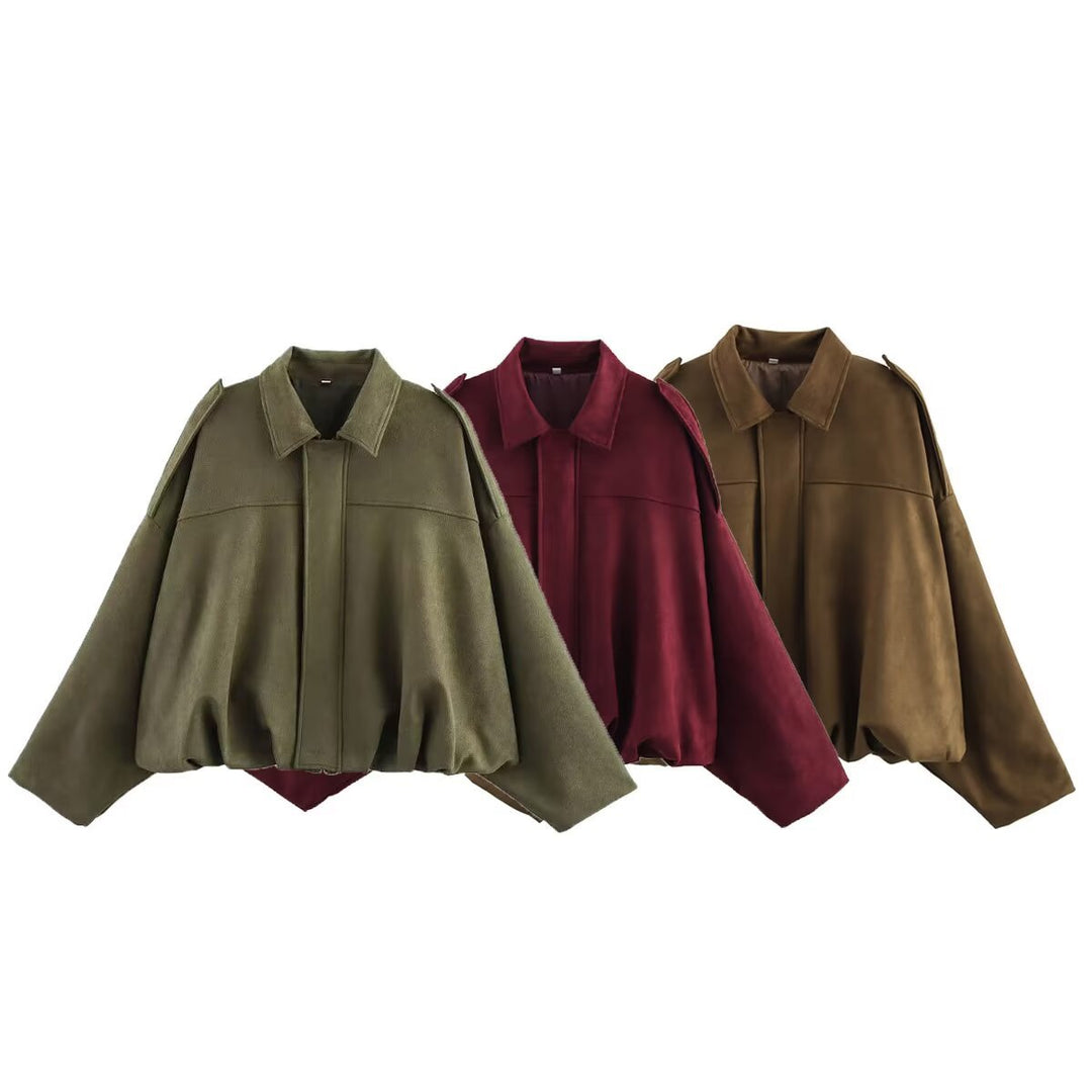 Damen elegante Oversized-Jacke im modernen Look mit raffiniertem Schnitt EB