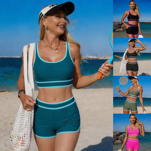 Damen Sport-Bikini-Set mit verstellbaren Trägern und Hochbund EB
