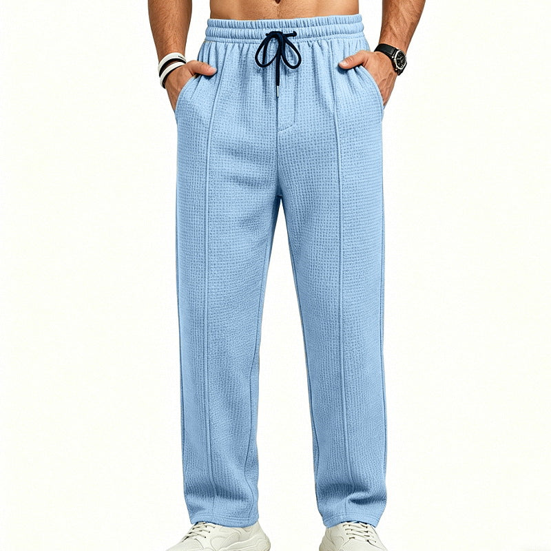 Herren Texturierte Relax-Fit Jogginghose mit Bügelfalte und Kordelzug EB