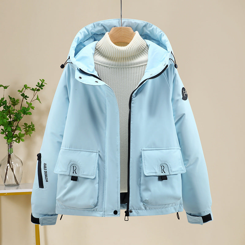 Damen Sportliche und funktionale Outdoor-Jacke mit Kapuze und zahlreichen Taschen EB