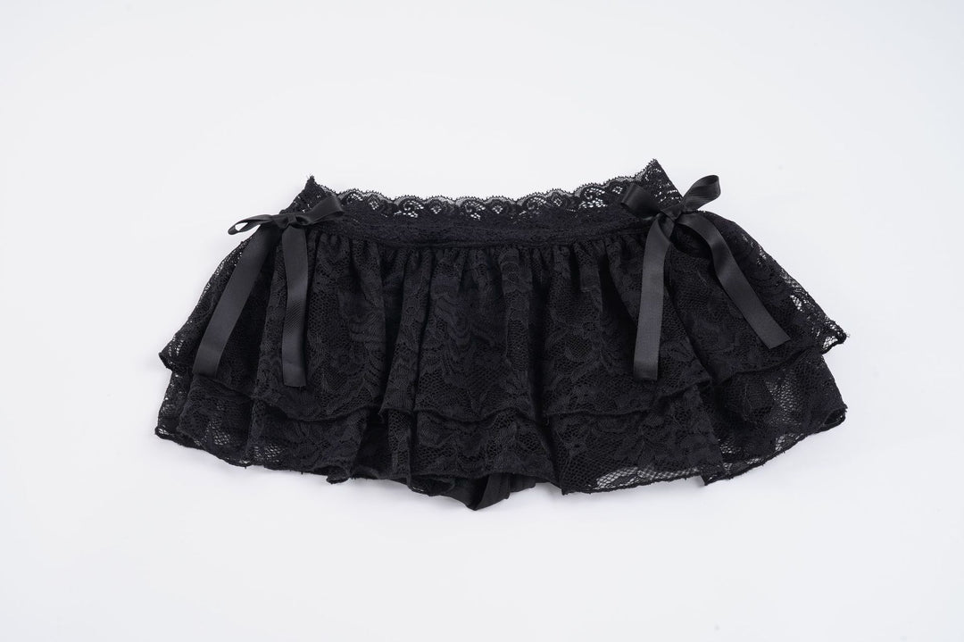 Damen verspielte Spitzen-Shorts mit Rüschendetails EB