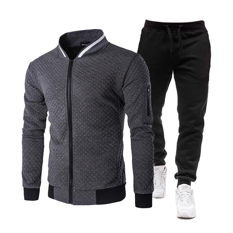 Herren modische Trainingsjacke mit Stehkragen und Sporthose EB