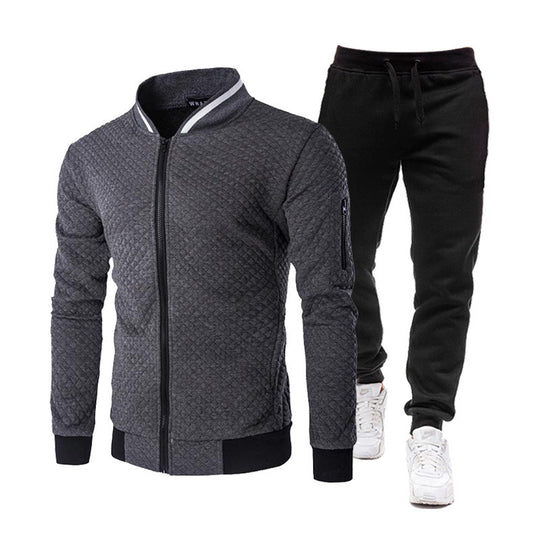 Herren modische Trainingsjacke mit Stehkragen und Sporthose EB