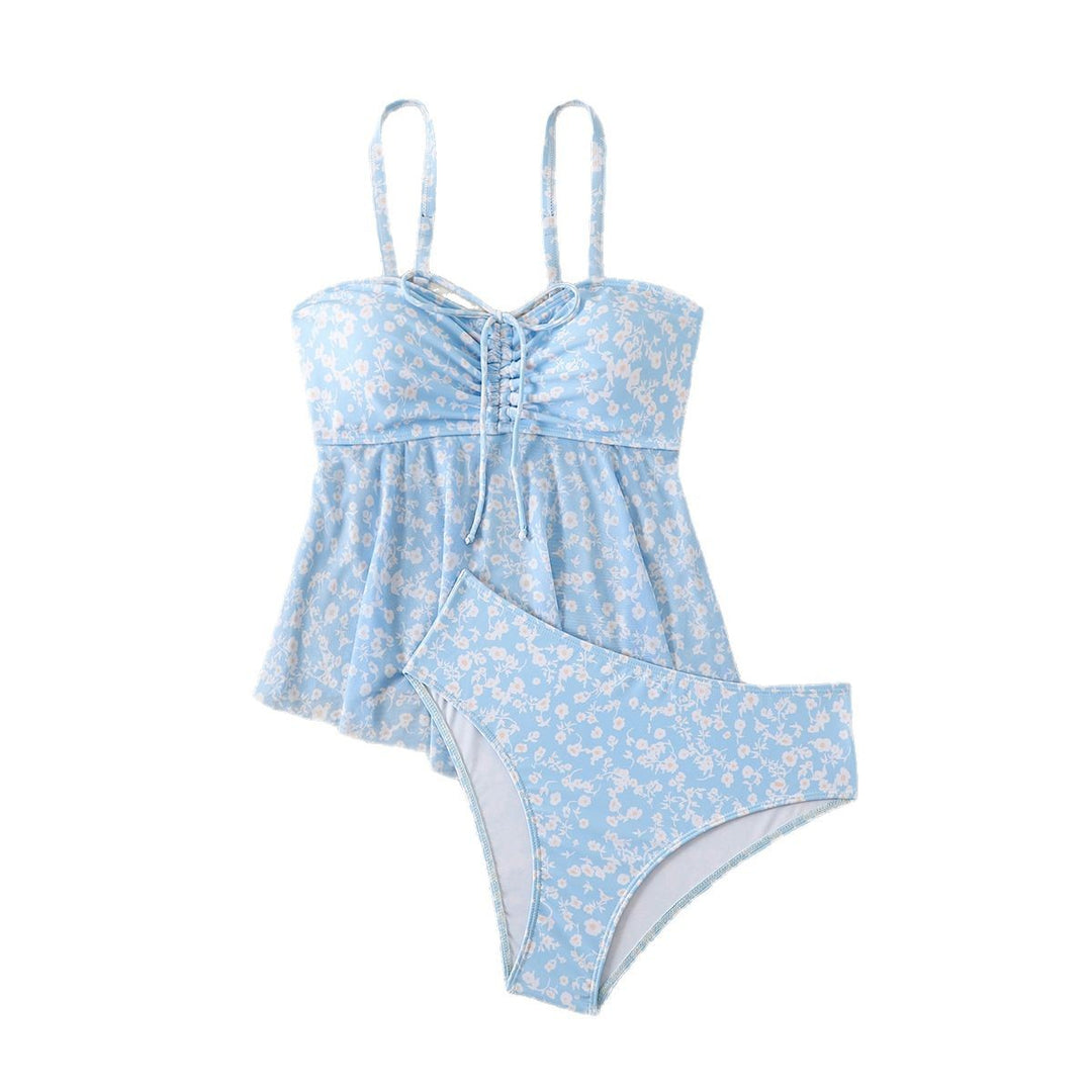 Damen leicht taillierter Tankini mit floralem Muster EB