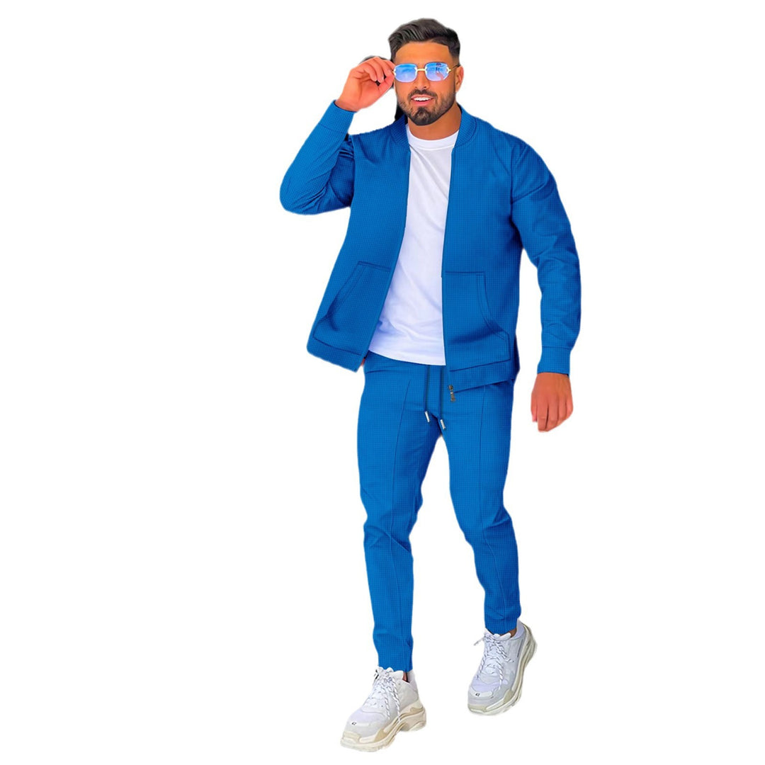 Herren modisches Athleisure Set mit strukturiertem Design und elastischem Bund EB