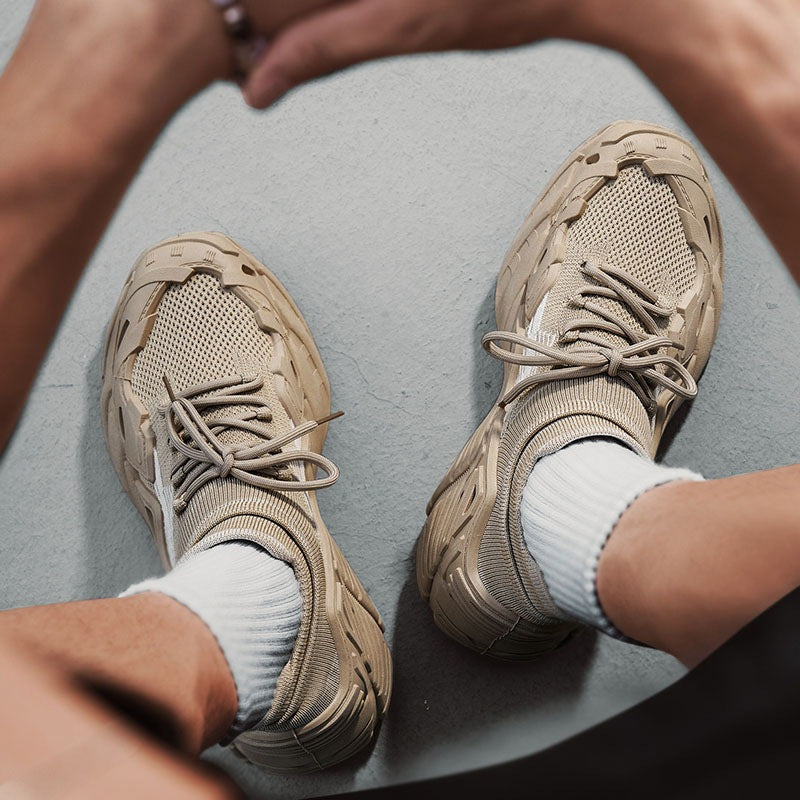 Damen Sportliche Sneakers mit atmungsaktiver Strick-Oberfläche und rutschfester Laufsohle EB