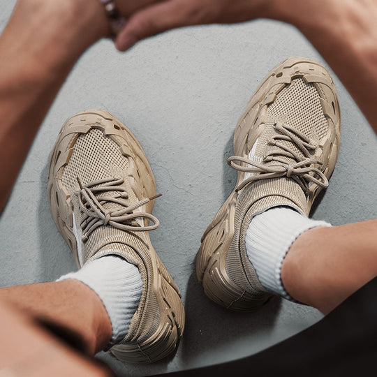Damen Sportliche Sneakers mit atmungsaktiver Strick-Oberfläche und rutschfester Laufsohle EB