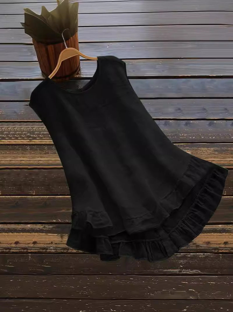Damen Leichtes Sommerkleid aus atmungsaktivem Material mit Rüschendetails EB
