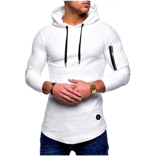 Herren langer Kapuzenpulli mit einzigartiger Struktur EB