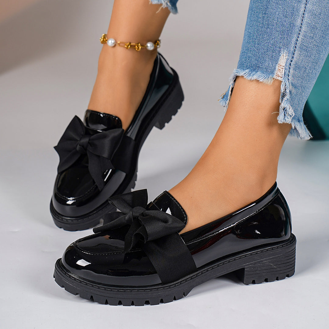 Damen Mokassin-Schuhe mit eleganter Schleifenapplikation EB