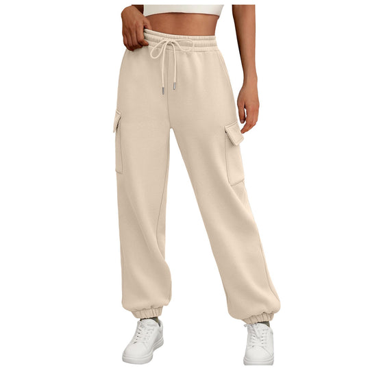 Damen nan weite Cargo-Jogginghose mit elastischem Bund und Tunnelzug EB