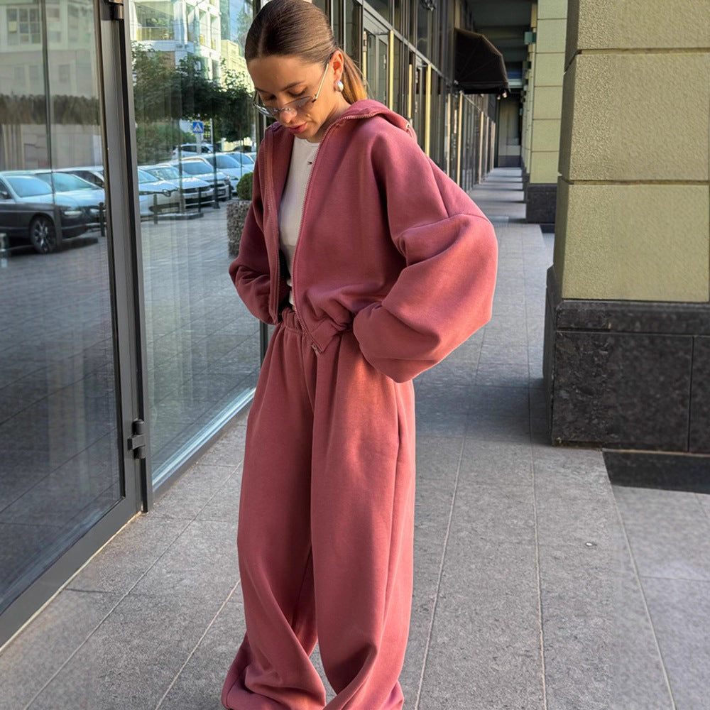 Damen Sportlicher Freizeitanzug mit weitem Schnitt und elastischen Details EB
