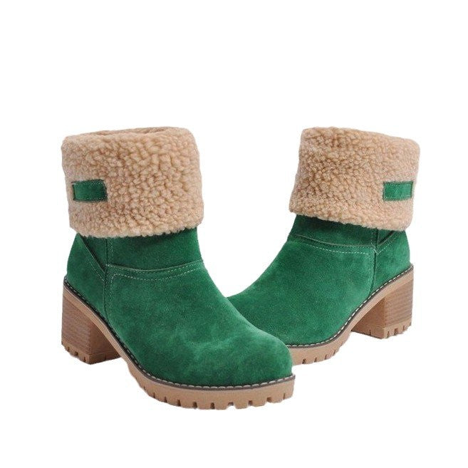 Damen Komfortable Stiefeletten mit kuscheligem Kunstfellrand und moderner Sohle EB
