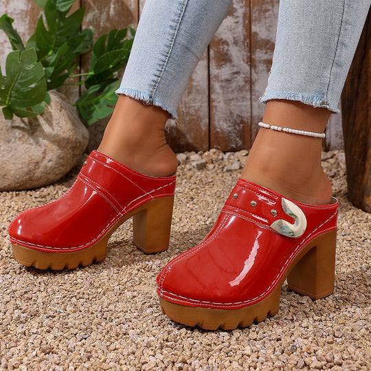 Damen Hochwertige Clogs mit Holzsohle EB