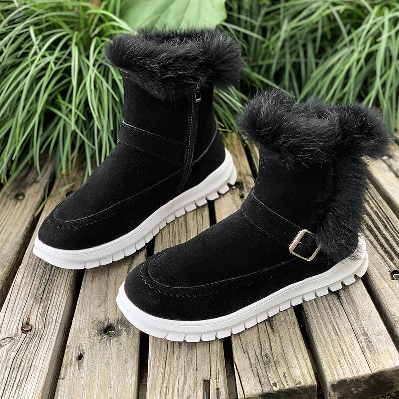 Damen Warmfutter-Stiefel mit modischem Fellbesatz EB